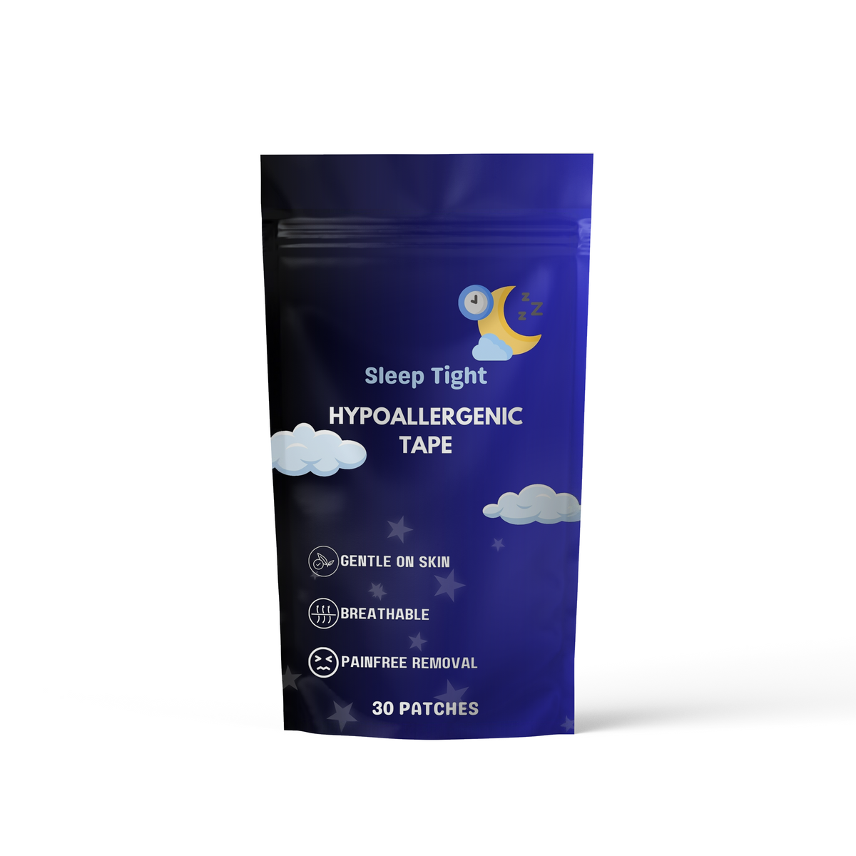 Sleep Tight Hypoallergenic Mouth Tape – Gentle, Breathable Sleep Strips (30 Patches)