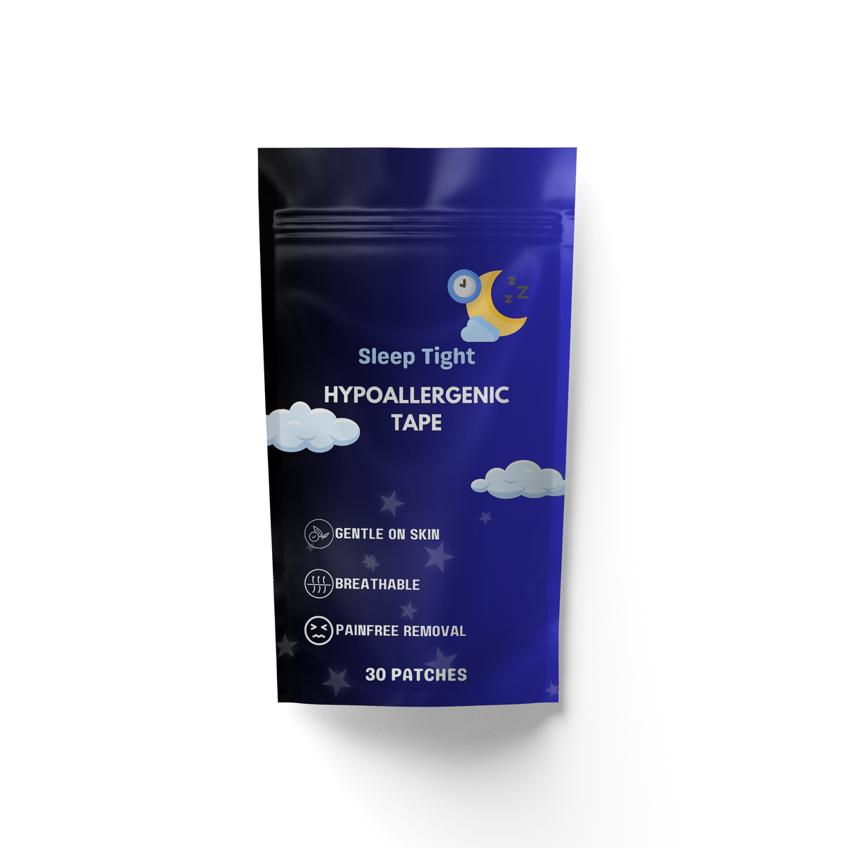 Sleep Tight Hypoallergenic Mouth Tape – Gentle, Breathable Sleep Strips (30 Patches)