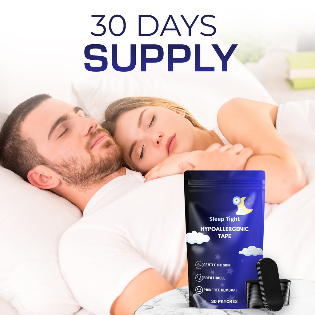 Sleep Tight Hypoallergenic Mouth Tape – Gentle, Breathable Sleep Strips (30 Patches)